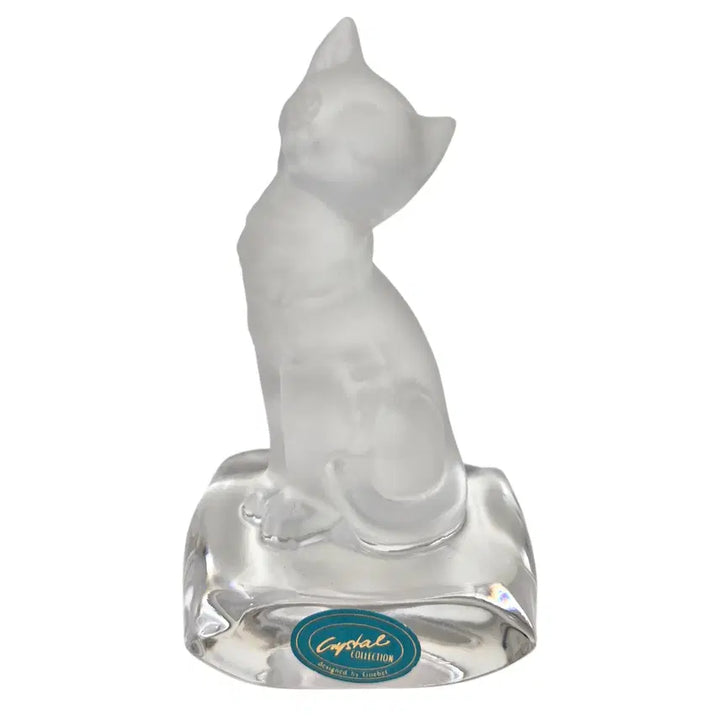 [BUNJANG] 1980s Goebel German Opaque Crystal Cat Sculpture / 80s 독일 괴벨 핸드 크리스탈 불투명 고양이