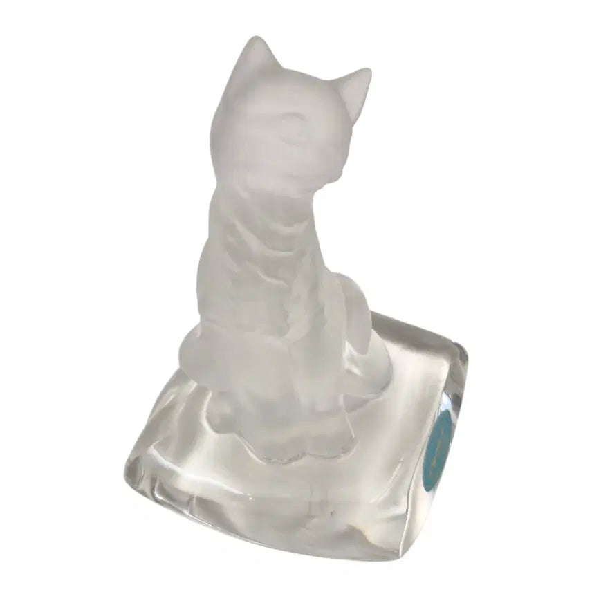 [BUNJANG] 1980s Goebel German Opaque Crystal Cat Sculpture / 80s 독일 괴벨 핸드 크리스탈 불투명 고양이