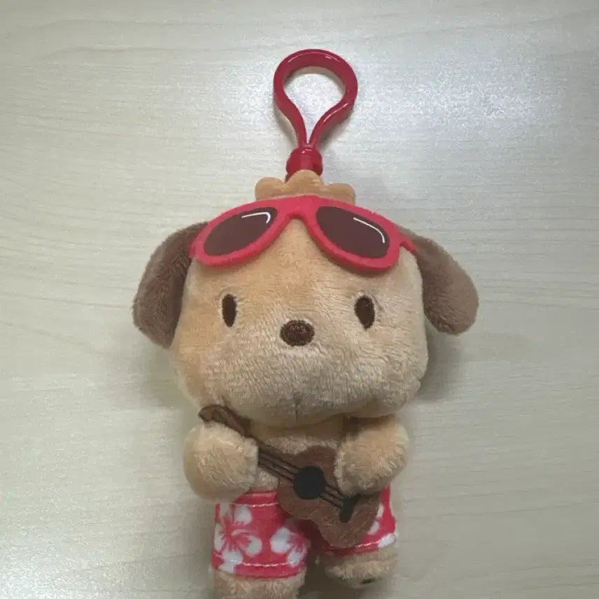 [BUNJANG] Pochacco Hawaiian Shirt Guitar Plush Charm / 괌 포챠코 인형 정품