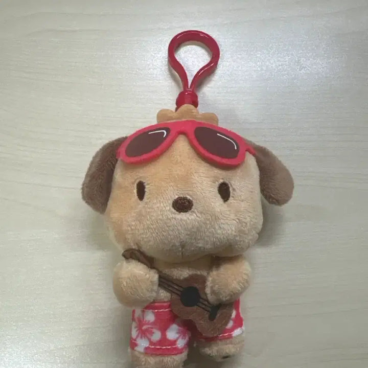 [BUNJANG] Pochacco Hawaiian Shirt Guitar Plush Charm / 괌 포챠코 인형 정품