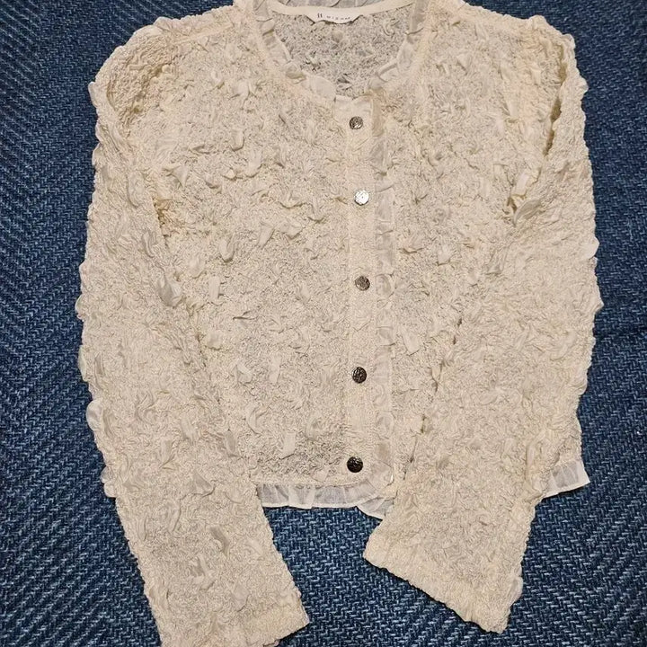 [BUNJANG] It Misha Cream Textured Cardigan / 잇 미샤 크림색 텍스처 가디건