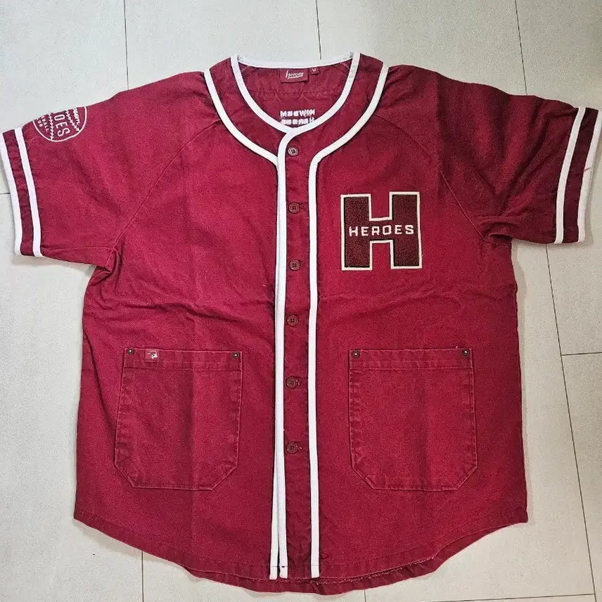 [BUNJANG] Musinsa x Kiwoom Heroes 2025 Burgundy Baseball Jersey / M 무신사 x 키움히어로즈 25 버건디 유니폼 야구복