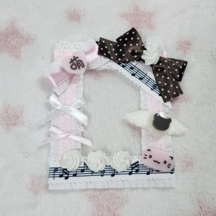 [SOLD OUT] 쇼콜라봉봉 레이스탑꾸 핑크냥 포카홀더 데코덴탑꾸