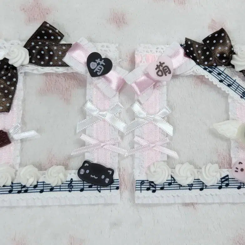 [SOLD OUT] 쇼콜라봉봉 레이스탑꾸 핑크냥 포카홀더 데코덴탑꾸