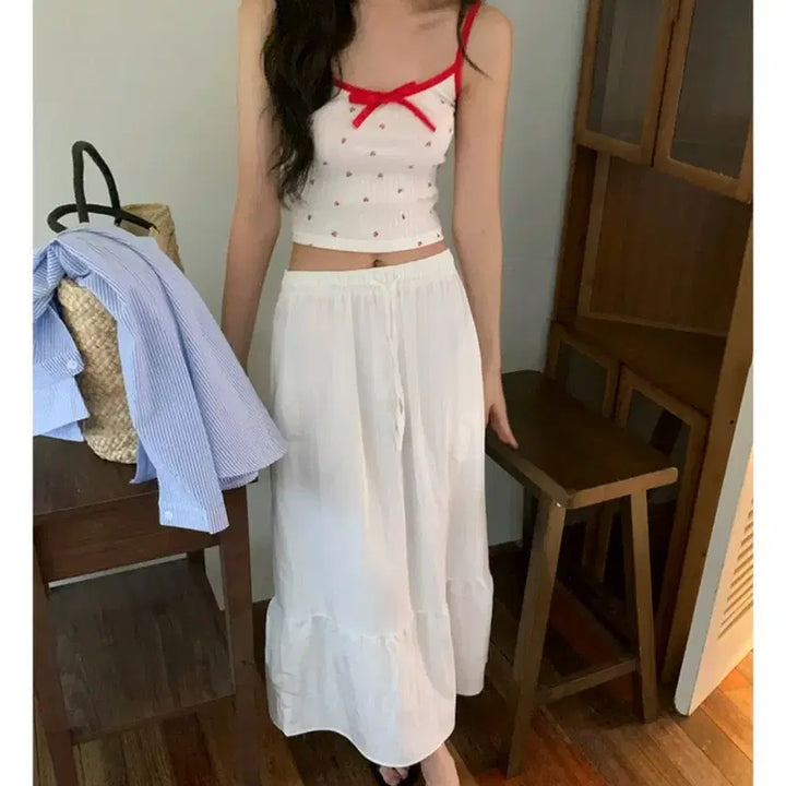 [BUNJANG] NINEONE Briting Banding Long Skirt White / 나이니 브리팅 밴딩 롱스커트(새상품)