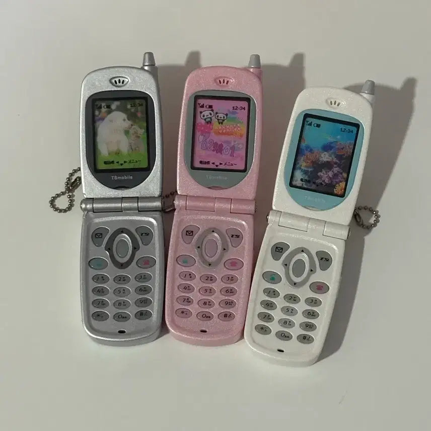 [BUNJANG] Toy Spirit Folder Phone Recorder Gacha Set - Silver, Pink, White / 토이스피릿 폴더폰 핸드폰 녹음 가챠 실버 핑크 화이트