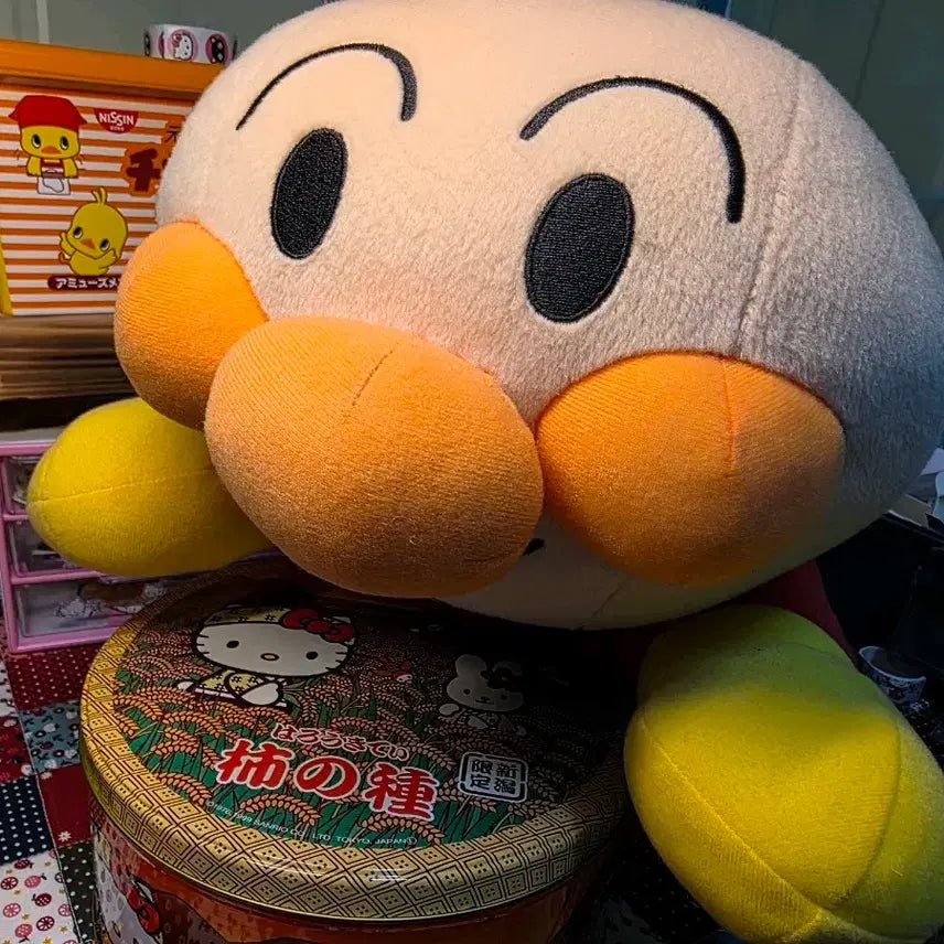 [BUNJANG] Anpanman Vintage Large Plush Cushion / 호빵맨 고전 인형 쿠션 빈티지 대형 앙팡맨