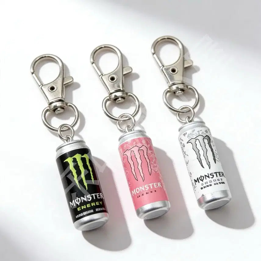 [BUNJANG] Monster Mini Can Shaped Keychain (Set of 6) / 몬스터 미니 캔 모양 키링 아컬쳐 데코 열쇠고리(6개)