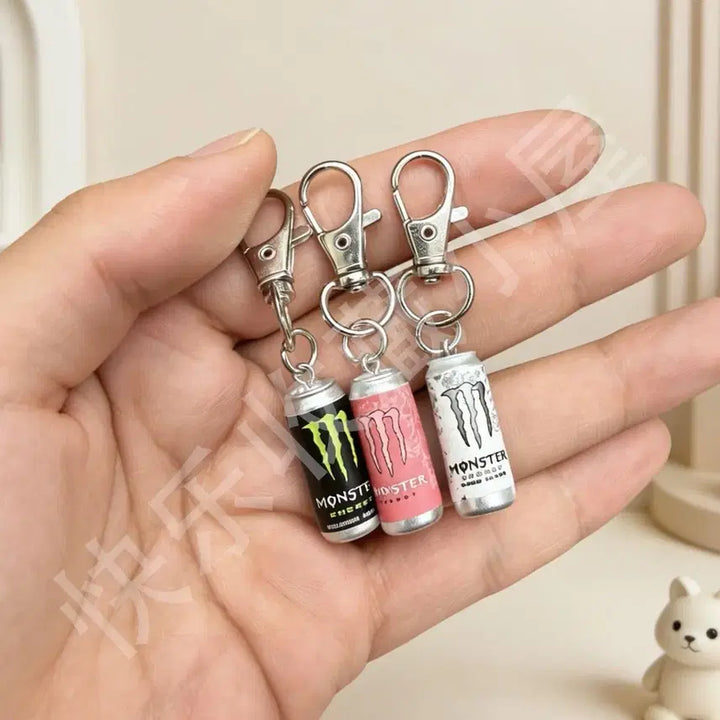 [BUNJANG] Monster Mini Can Shaped Keychain (Set of 6) / 몬스터 미니 캔 모양 키링 아컬쳐 데코 열쇠고리(6개)
