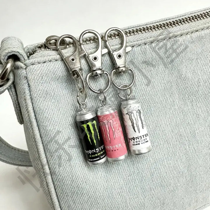 [BUNJANG] Monster Mini Can Shaped Keychain (Set of 6) / 몬스터 미니 캔 모양 키링 아컬쳐 데코 열쇠고리(6개)