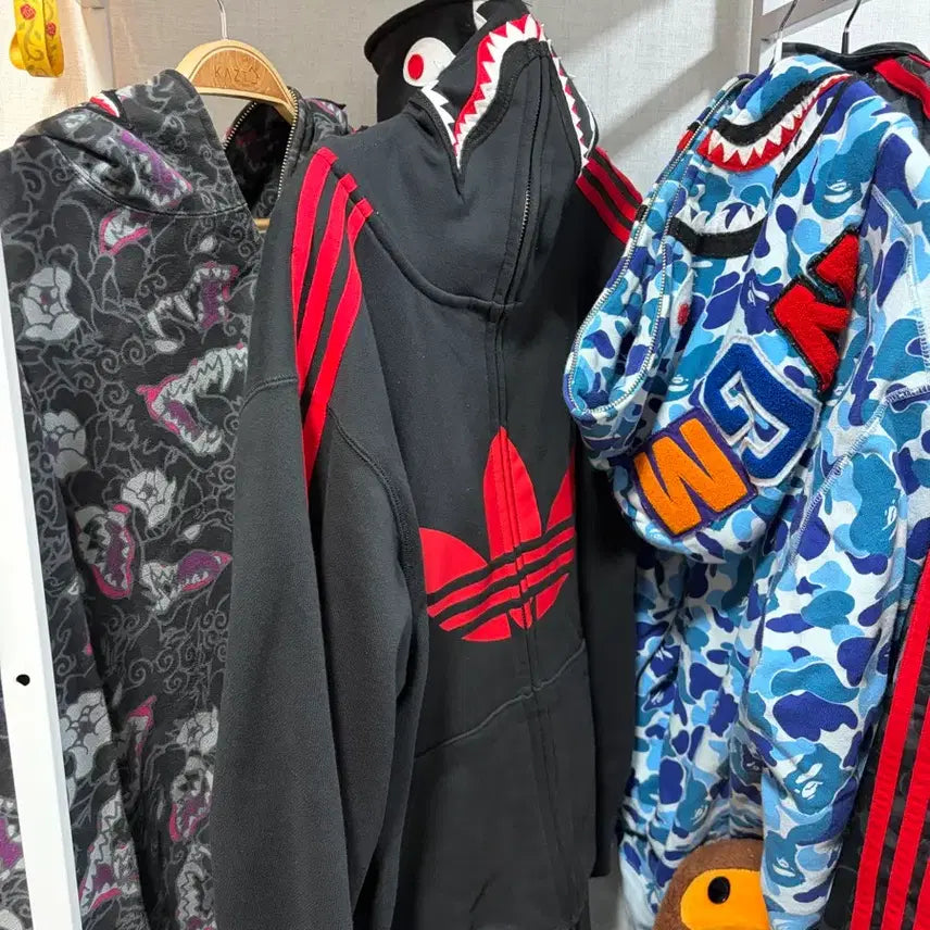 [BUNJANG] BAPE Adidas Firebird Logo Hoodie Size L / 베이프 아디다스 후드 사이즈L