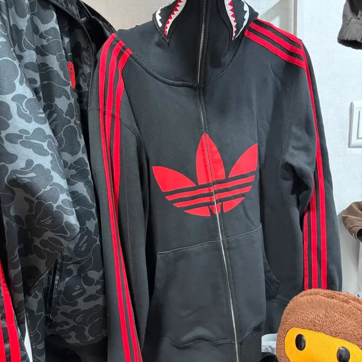 [BUNJANG] BAPE Adidas Firebird Logo Hoodie Size L / 베이프 아디다스 후드 사이즈L