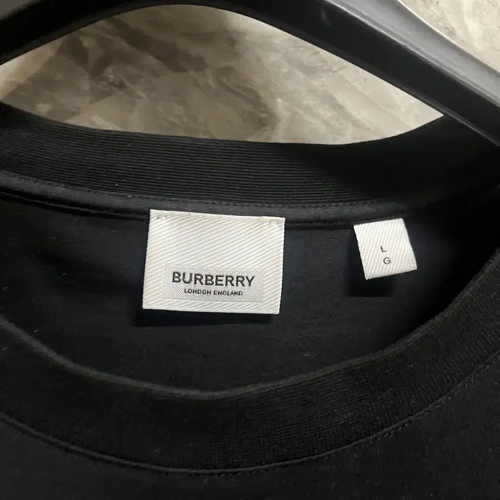 [BUNJANG] Burberry Check Cotton T-Shirt Black / [L] 버버리 체크 코튼 티셔츠 블랙