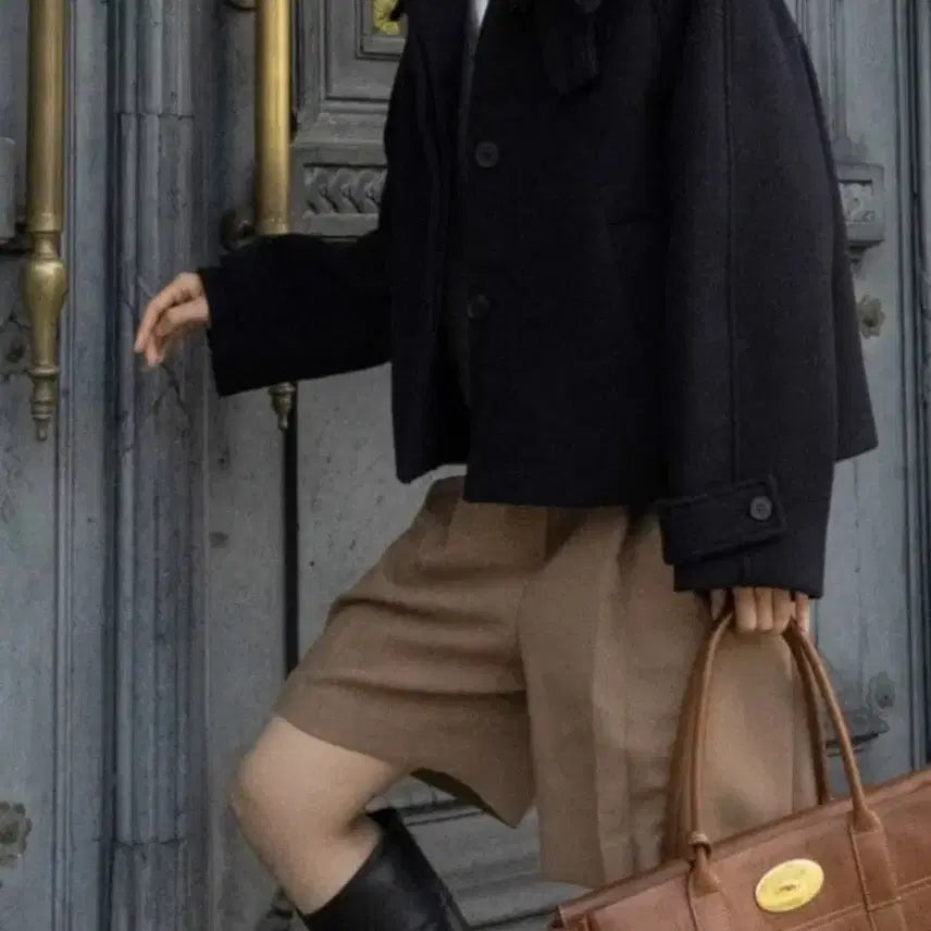 [BUNJANG] Nomellet Jeanne Wool Cropped Coat Navy Size 2 / 노멜렛 잔느 울 크롭 코트 네이비 (2 사이즈)