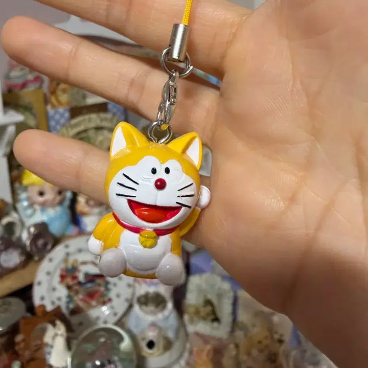 [BUNJANG] Vintage Yellow Doraemon Keychain Strap / 고전 노란 도라에몽 키링 스트랩