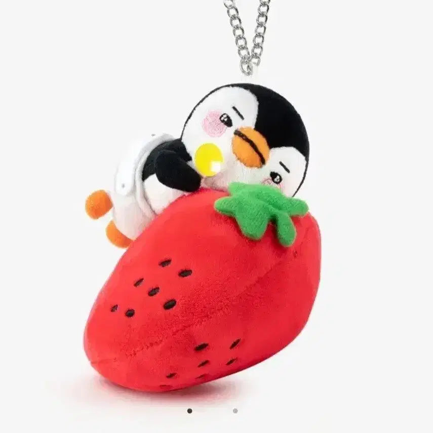 [BUNJANG] Lee Junho Strawberry Pengi Plush Charm Keychain (Sealed) / (미개봉) 이준호 일본 공굿 펭펭이 딸기펭 인형 백참 키링