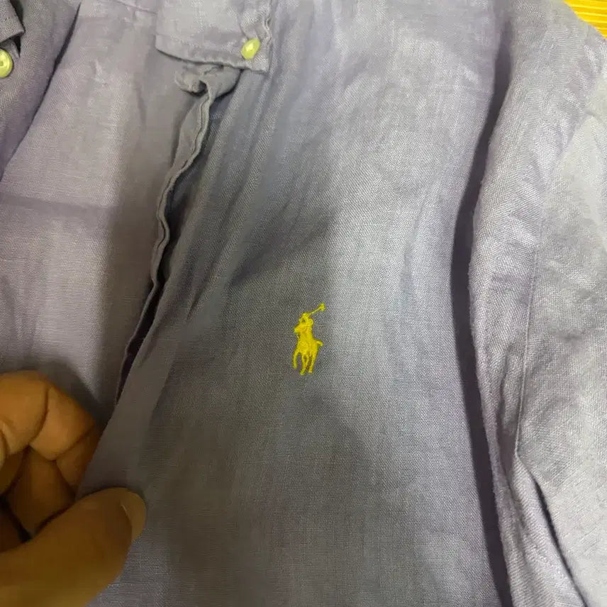 [BUNJANG] Polo Ralph Lauren Lavender Linen Blend Shirt (100L) / 폴로 랄프로렌 셔츠 라벤더 린넨 마 남방 100L
