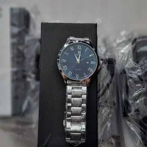 [BUNJANG] Silver Metal Watch Roman Numeral Index / [브랜드명 미상] 실버 메탈 시계 로마 숫자 인덱스