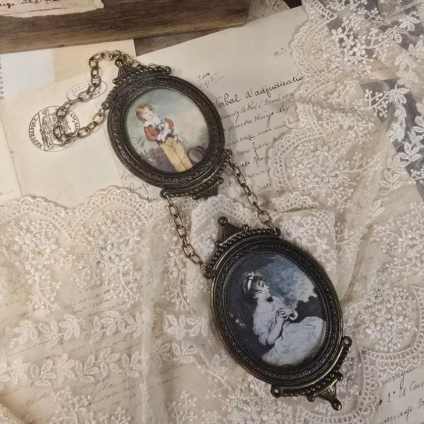 [BUNJANG] Vintage Italian Brass 2-Photo Mini Frame / 빈티지 브라스 2구 미니 액자