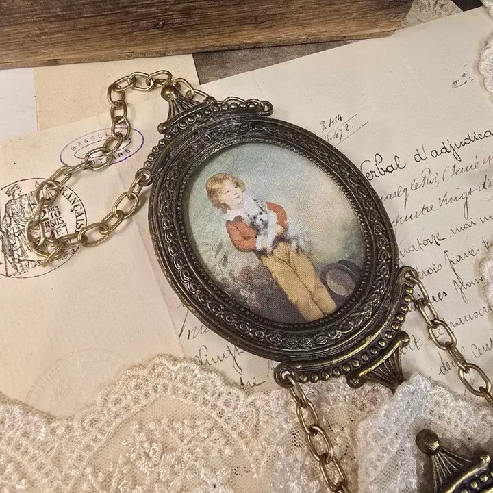 [BUNJANG] Vintage Italian Brass 2-Photo Mini Frame / 빈티지 브라스 2구 미니 액자