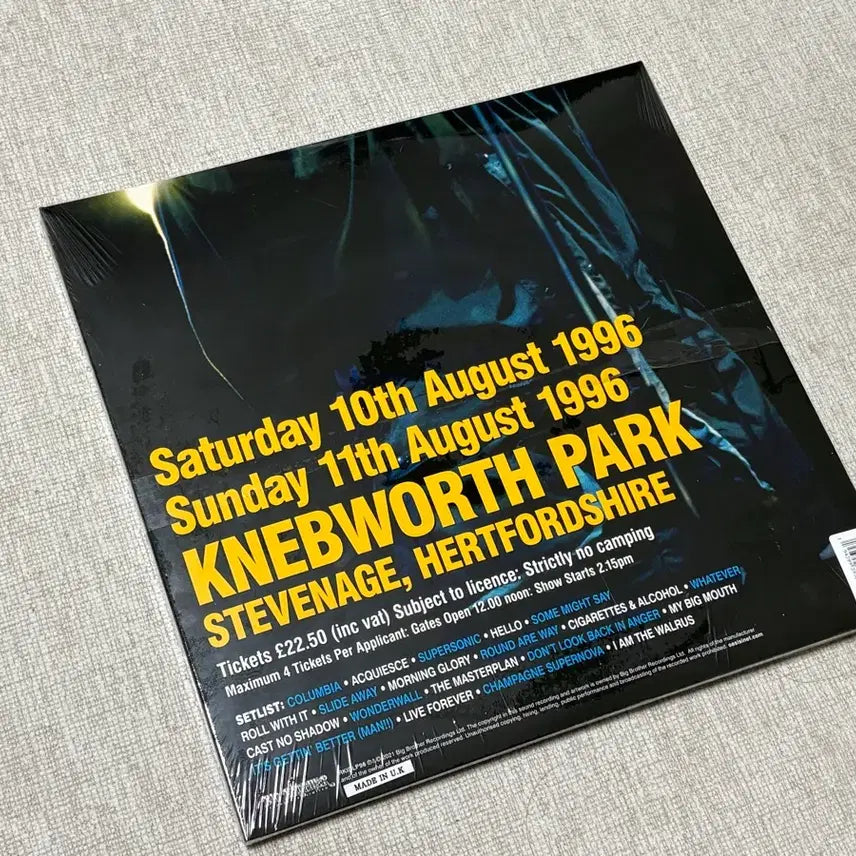 [BUNJANG] Oasis Knebworth 1996 Live LP / Oasis Knebworth 1996 라이브 LP (오아시스 넵워스)