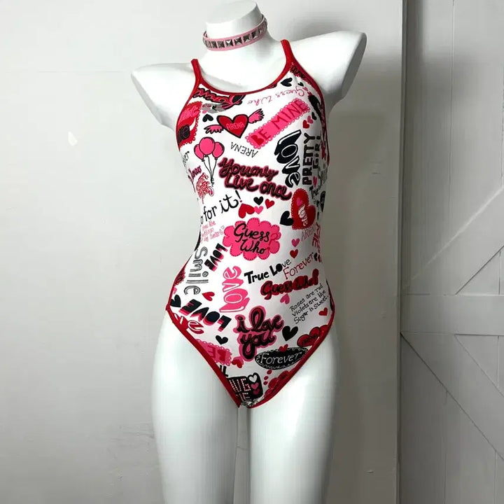 [BUNJANG] Kitsch Gyaru Hagumi Vintage Swimsuit / 키치 갸루 하구미 빈티지 수영복