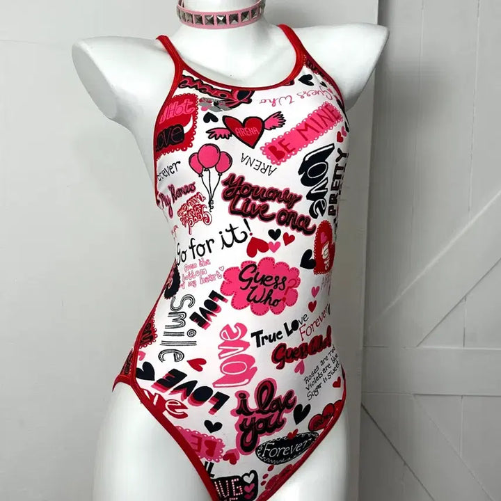 [BUNJANG] Kitsch Gyaru Hagumi Vintage Swimsuit / 키치 갸루 하구미 빈티지 수영복