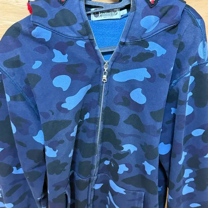 [BUNJANG] BAPE Shark Camo Full Zip Hoodie Navy L / 오늘만)베이프 샤크 카모 후드집업 네이비L