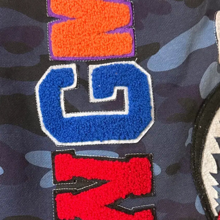 [BUNJANG] BAPE Shark Camo Full Zip Hoodie Navy L / 오늘만)베이프 샤크 카모 후드집업 네이비L