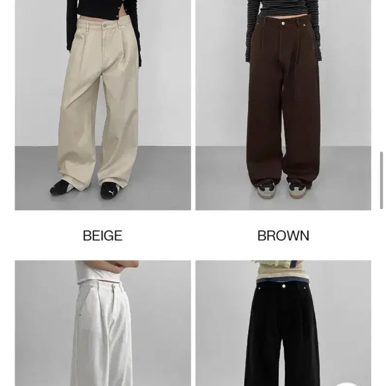 [BUNJANG] Black Up Cotton Wide Pants Brown / 블랙업 코튼팬츠