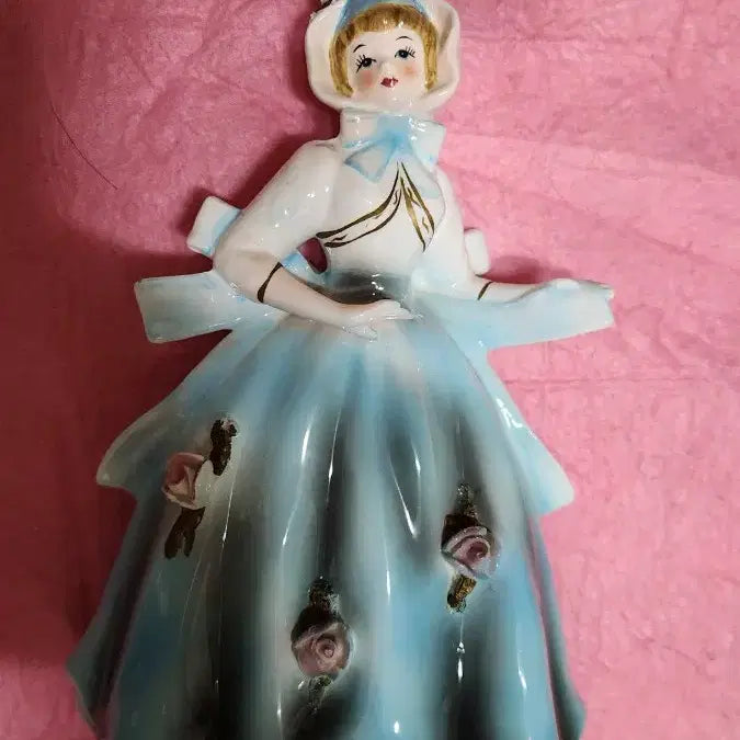 [BUNJANG] Vintage Handmade Figurine - Blue Dress / 일본제작 빈티지 핸드메이드 피겨린