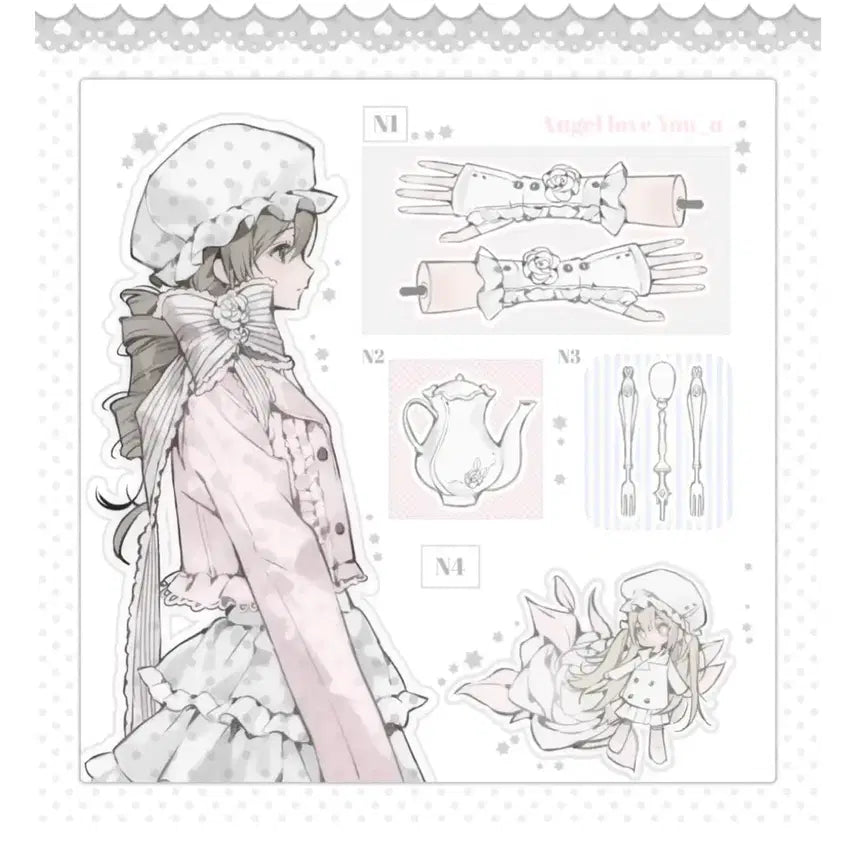 [BUNJANG] Angel Love You Market Bundle Rose Stickers / <엔젤러브유우 nyzziz market> 일괄 스티커 문구 다꾸 장미