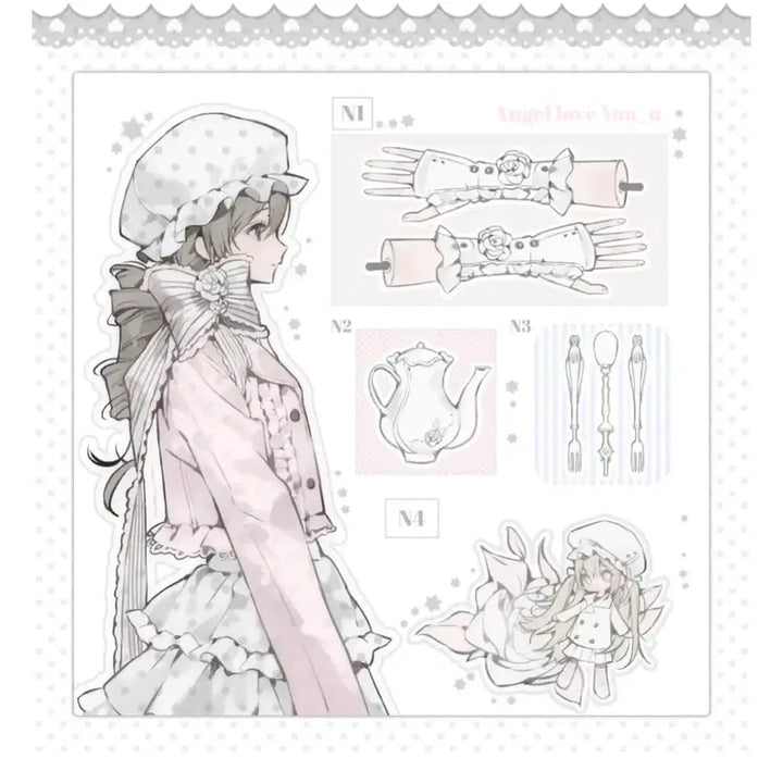 [BUNJANG] Angel Love You Market Bundle Rose Stickers / <엔젤러브유우 nyzziz market> 일괄 스티커 문구 다꾸 장미