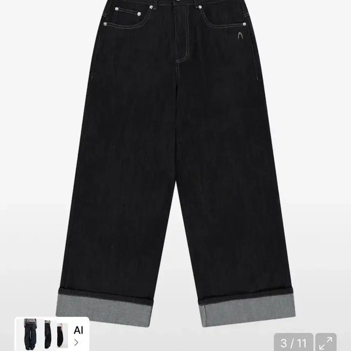 [BUNJANG] Arkam Cinch Back Denim Pants (Black) / 아캄 Cinch Back Denim Pants (Black)