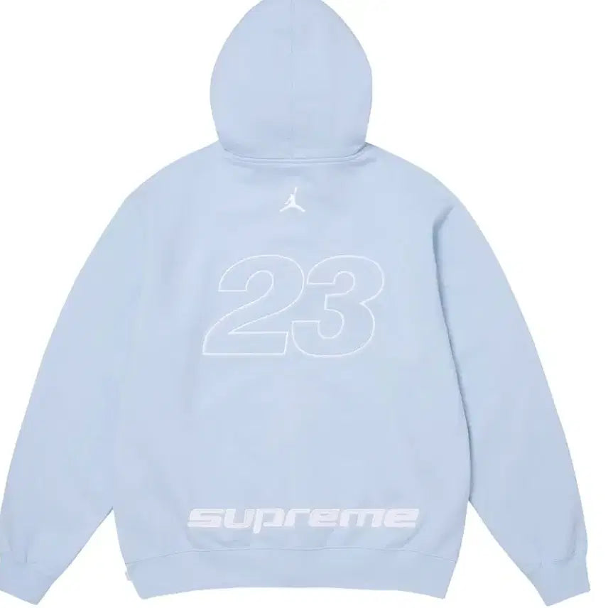 [BUNJANG] Supreme x Jordan Zip Up Hooded Sweatshirt Light Blue M / 슈프림 x 조던 집업 후드 스웨트셔츠 라이트 블루