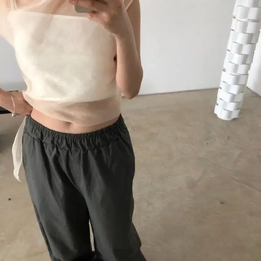 [BUNJANG] YIDO CO. Silky See-through Blouse (Light Yellow) / [이도씨] 이도씨 실키 시스루 블라우스 (라이트옐로우)
