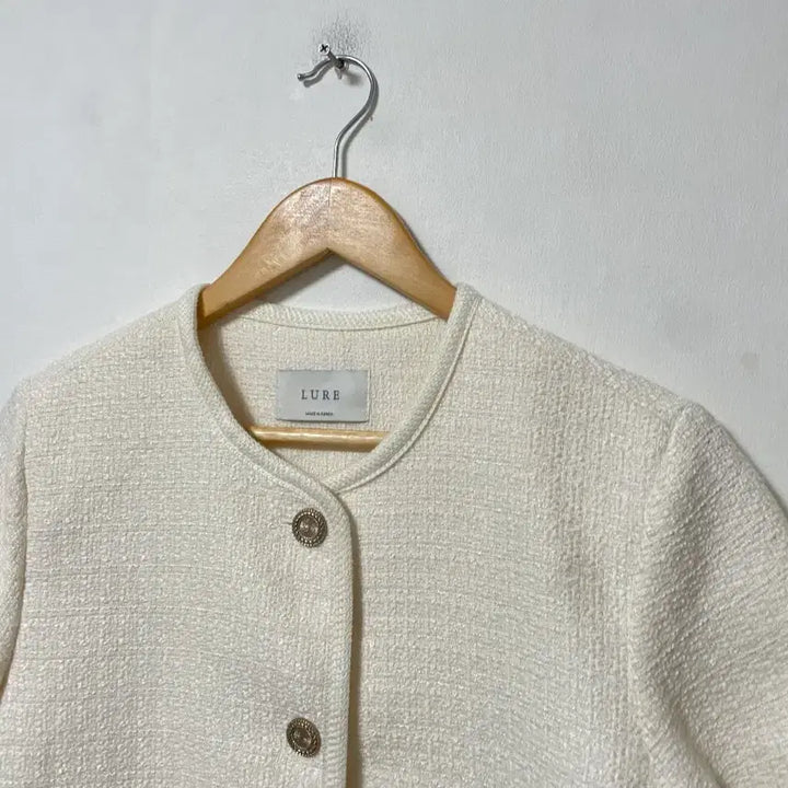 [BUNJANG] LURE Round Neck Short Sleeve Tweed Jacket / 55-66 LURE 라운드넥 반팔 트위드자켓 정품