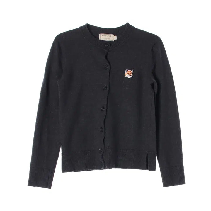 [BUNJANG] Maison Kitsuné 21FW Fox Head Patch Wool Round Neck Cardigan / 메종키츠네 21FW 폭스헤드 패치 울 라운드넥 가디건