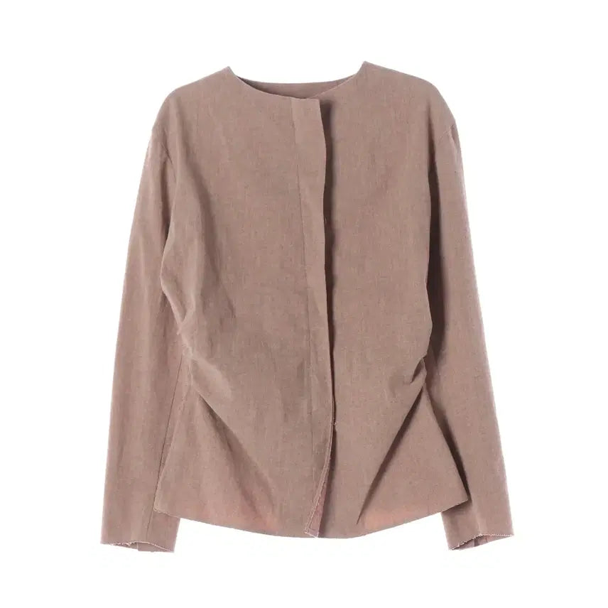 [BUNJANG] Lanvin Collection Back Drape Collarless Jacket Cotton Linen Blend / 랑방컬렉션 백 드레이프 코튼 린넨 혼방 칼라리스 재킷