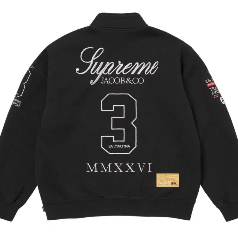 [BUNJANG] Supreme x La Martina x Jacob &amp; Co Zip Up Sweatshirt Black XL / 슈프림 x 라 마르티나 x 제이콥 앤 코 집업 스웨트셔츠 블랙