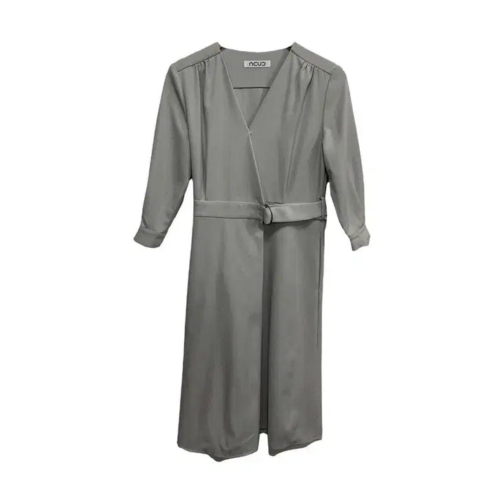 [BUNJANG] Acuude Belted V-Neck Wrap Style Long Dress / 여S/아쿠드 벨티드 브이넥 랩 스타일 롱 원피스