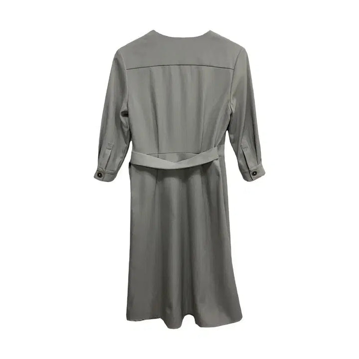 [BUNJANG] Acuude Belted V-Neck Wrap Style Long Dress / 여S/아쿠드 벨티드 브이넥 랩 스타일 롱 원피스