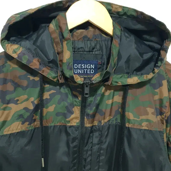 [BUNJANG] Design United Military Camo Colorblock Windbreaker Jacket / 디자인 유나이티드 밀리터리 카모 배색 바람막이 자켓 105_M2590