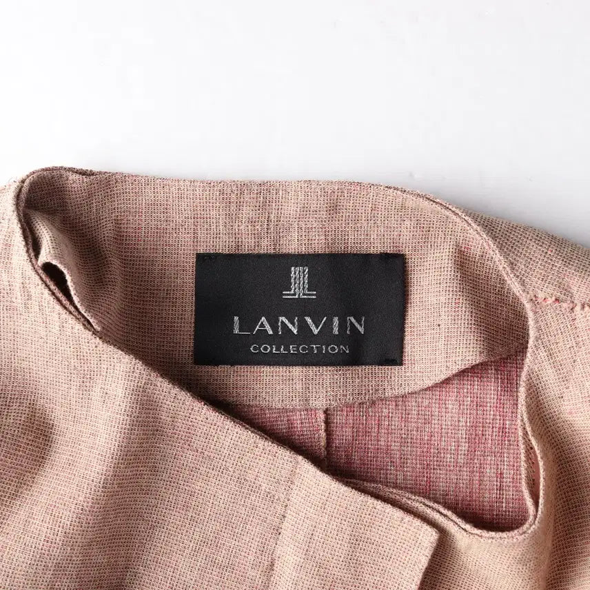 [BUNJANG] Lanvin Collection Back Drape Collarless Jacket Cotton Linen Blend / 랑방컬렉션 백 드레이프 코튼 린넨 혼방 칼라리스 재킷