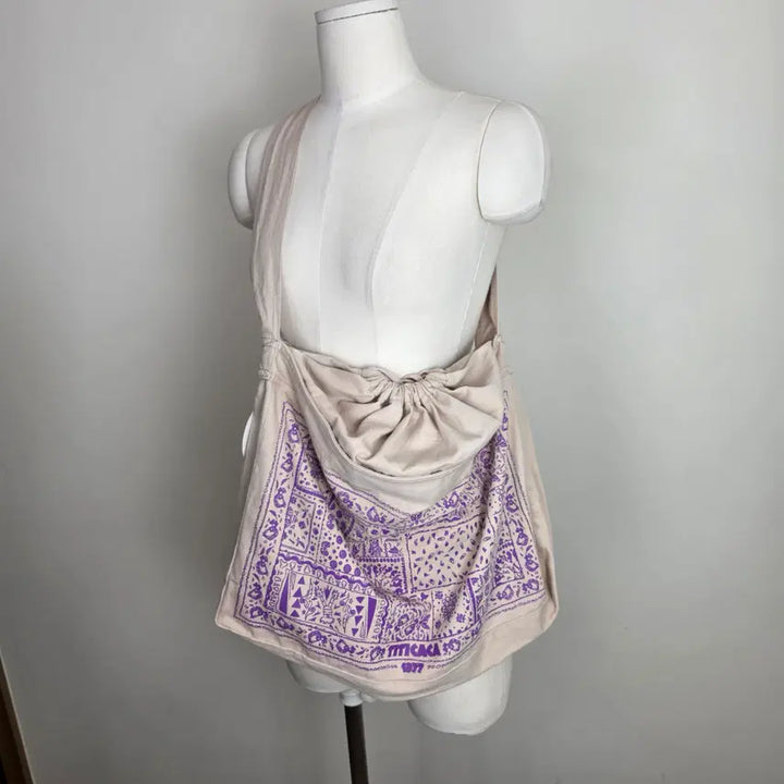 [BUNJANG] TITICACA Bandana Pattern Drawstring Shoulder Cross Eco Bag / TITICACA 반다나 패턴 드로스트링 숄더 크로스 에코백