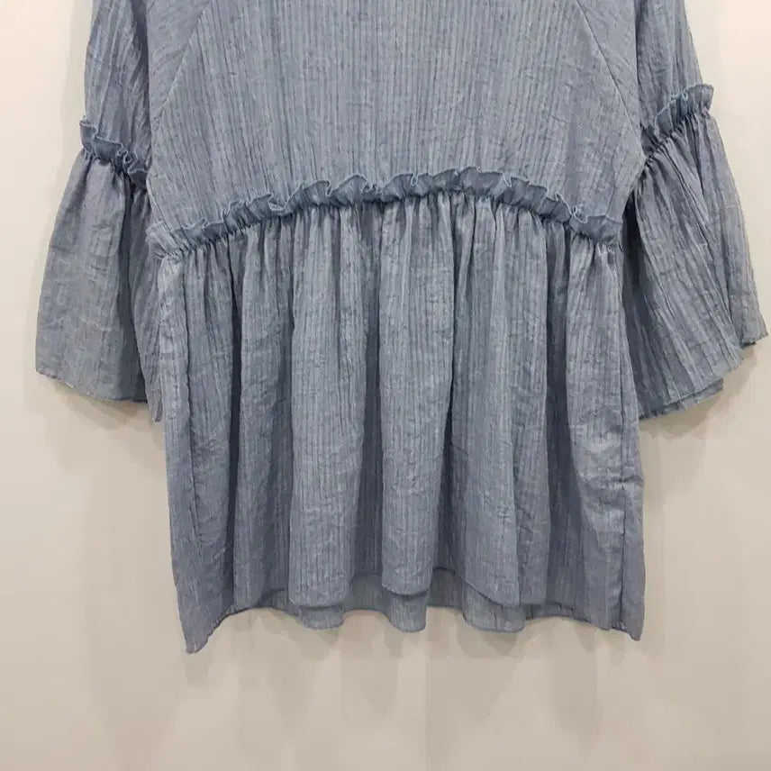 [BUNJANG] Vintage Frill Mori Girl Loose Fit 3/4 Sleeve Blouse / 빈티지 프릴 모리걸 하구미룩 루즈핏 7부 블라우스 여F R358