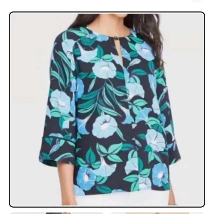 [BUNJANG] Ann Taylor Flower Pattern Blouse (XL) / 앤테일러 플라워 패턴 블라우스 ANN TAYLOR (빅사이즈)