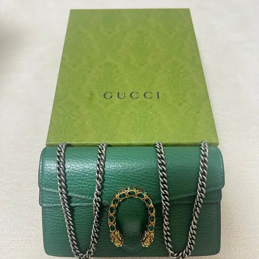 [BUNJANG] Gucci Dionysus GG Supreme Super Mini Bag Green / 구찌 디오니소스 GG 수프림 수퍼 미니백 그린