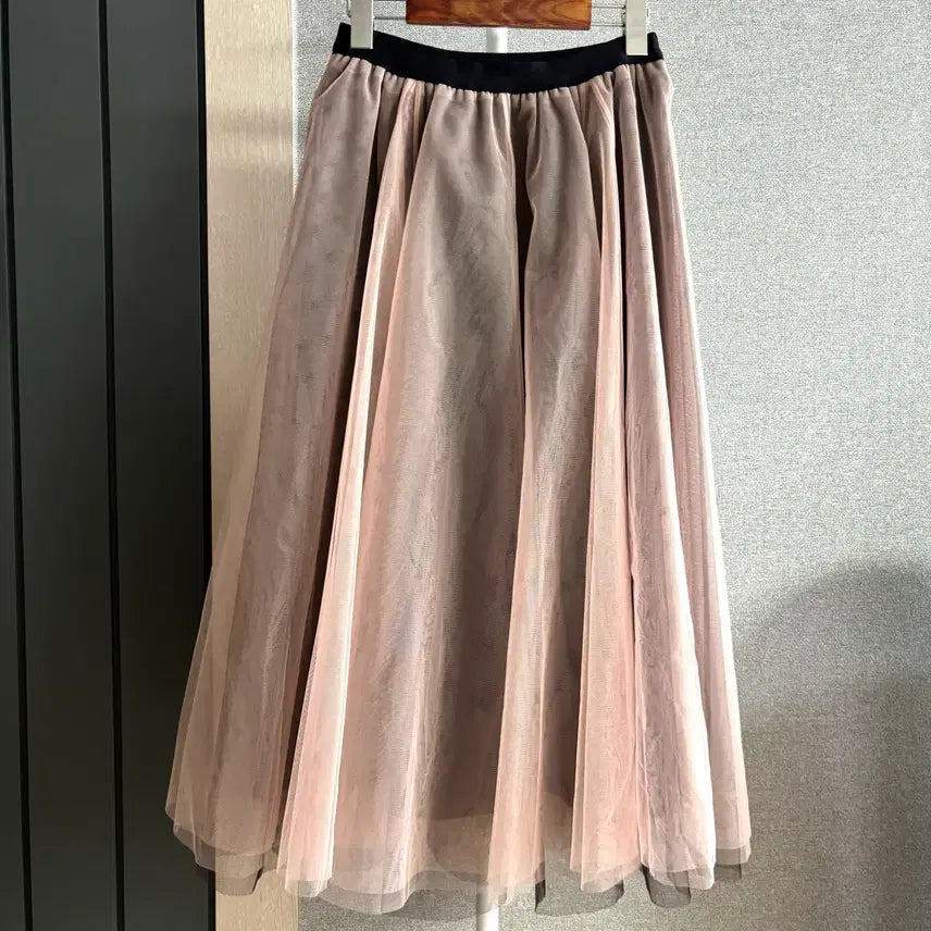 [BUNJANG] OMU Pink Black Full Layered Tulle Skirt / 오뮤 핑크 블랙 풀 샤스커트