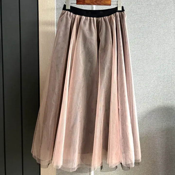[BUNJANG] OMU Pink Black Full Layered Tulle Skirt / 오뮤 핑크 블랙 풀 샤스커트